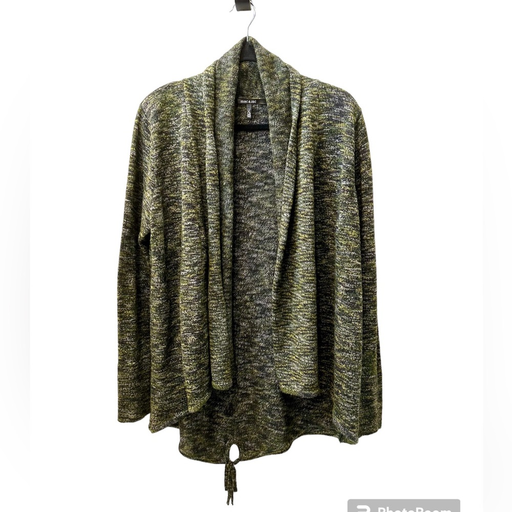 MAC & JAC Chartreuse and Heathered Gray Open Cardigan